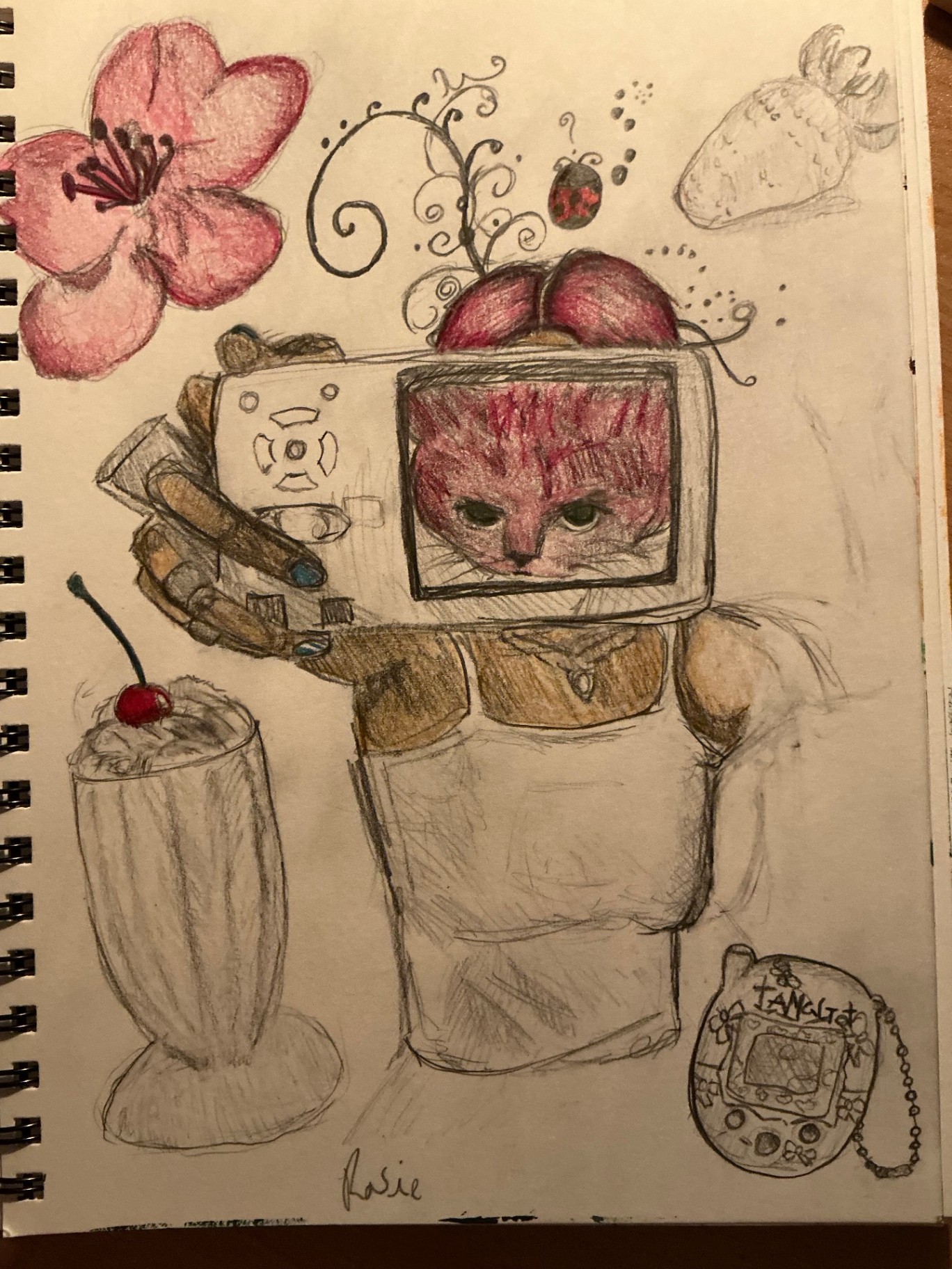 Game girl & blossoms